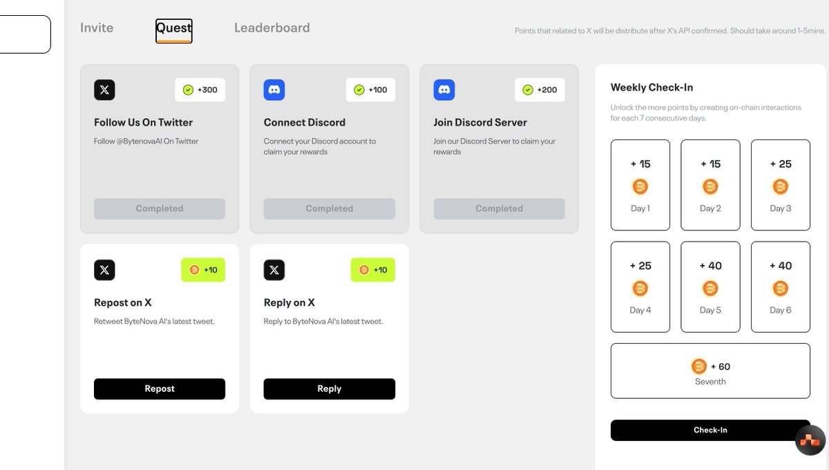 bytenova.ai/rewards?invite…
空投 领积分 做社交任务