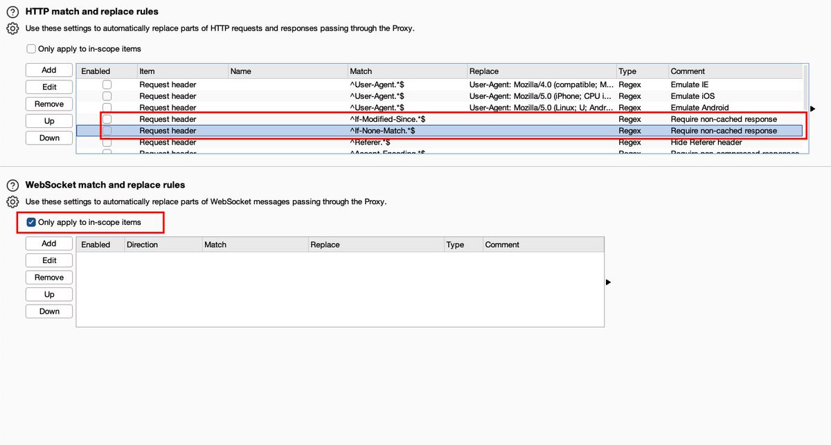 Syber_coverage's tweet image. While testing, If you don't use these pre-saved match and replace rules in Burp Suite you're probably missing a lot of juicy requests and responses and eventually a lot of vulnerabilities due to cached responses