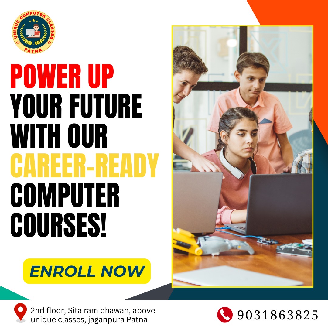 uniquecomputer0's tweet image. Take charge of your future with industry-relevant computer courses at Unique Computer Classes, Patna. Build skills that lead to real career opportunities. Join today and be career-ready.

#UniqueComputerClasses #ComputerCoursesPatna #CareerReadySkills #DigitalSkillsTraining