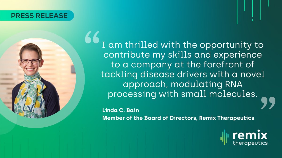 Today we announced the appointment of Linda Bain to our Board of Directors. Ms. Bain, who brings more than 20 years of financial, operational and executive leadership launching and growing life sciences companies, is a Venture Partner at Altas Venture. 
bit.ly/4lvZFTN