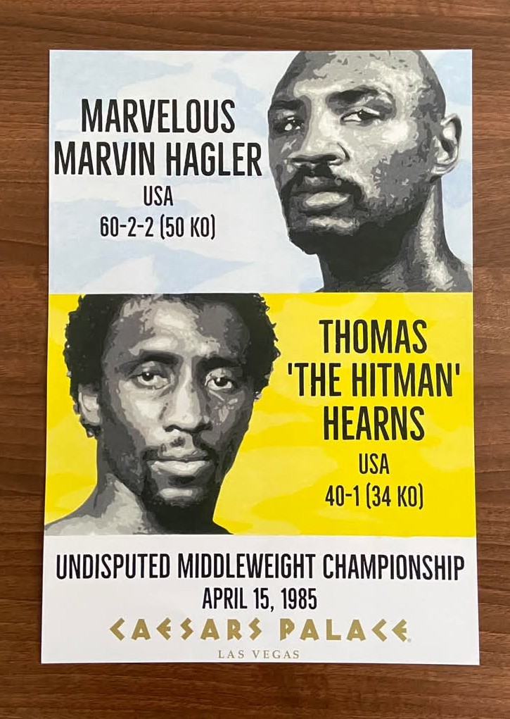 40 years ago today...Hagler Hearns. My pencil sketch of both boxers.