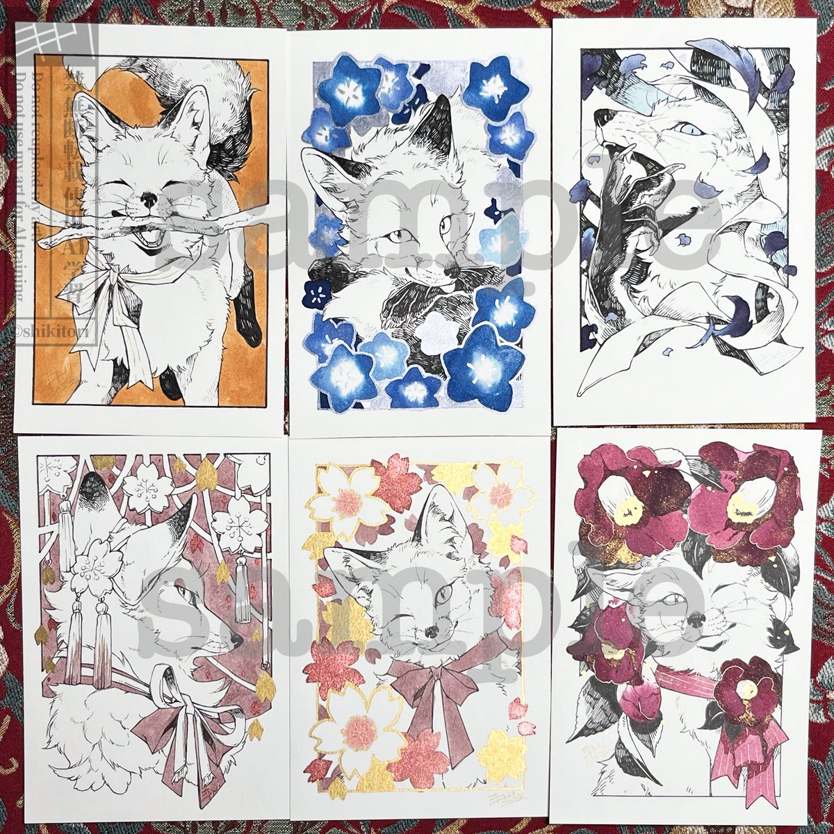 #もふもふしっぽのきつね達展7 
こちらの9枚を販売します🦊 