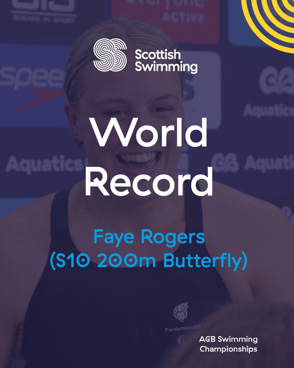 WORLD RECORD!! 

Faye Rogers lowers her own World Record in the S10 200m Butterfly with a lighteningly fast 2:18.93 🔥🔥

What a start to the meet! 🌎