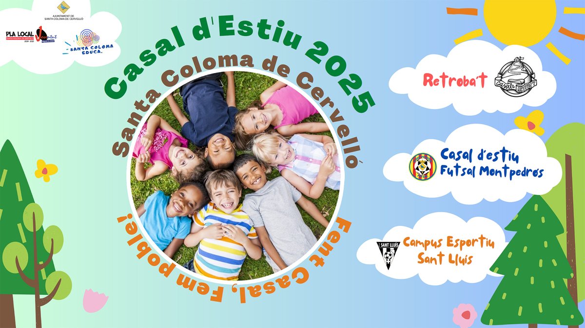 📢A santacolomadecervello.cat/casals trobaràs tota la informació dels #CasalsEstiu  2025, amb activitats de lleure i esportives per a totes les edats.

🌞Fent casal ❤️ Fem poble!
#SantaColomadeCervelló #Enlairat
#CasalsEstiu #Activat #AESantLluís #FutsalMontpedros