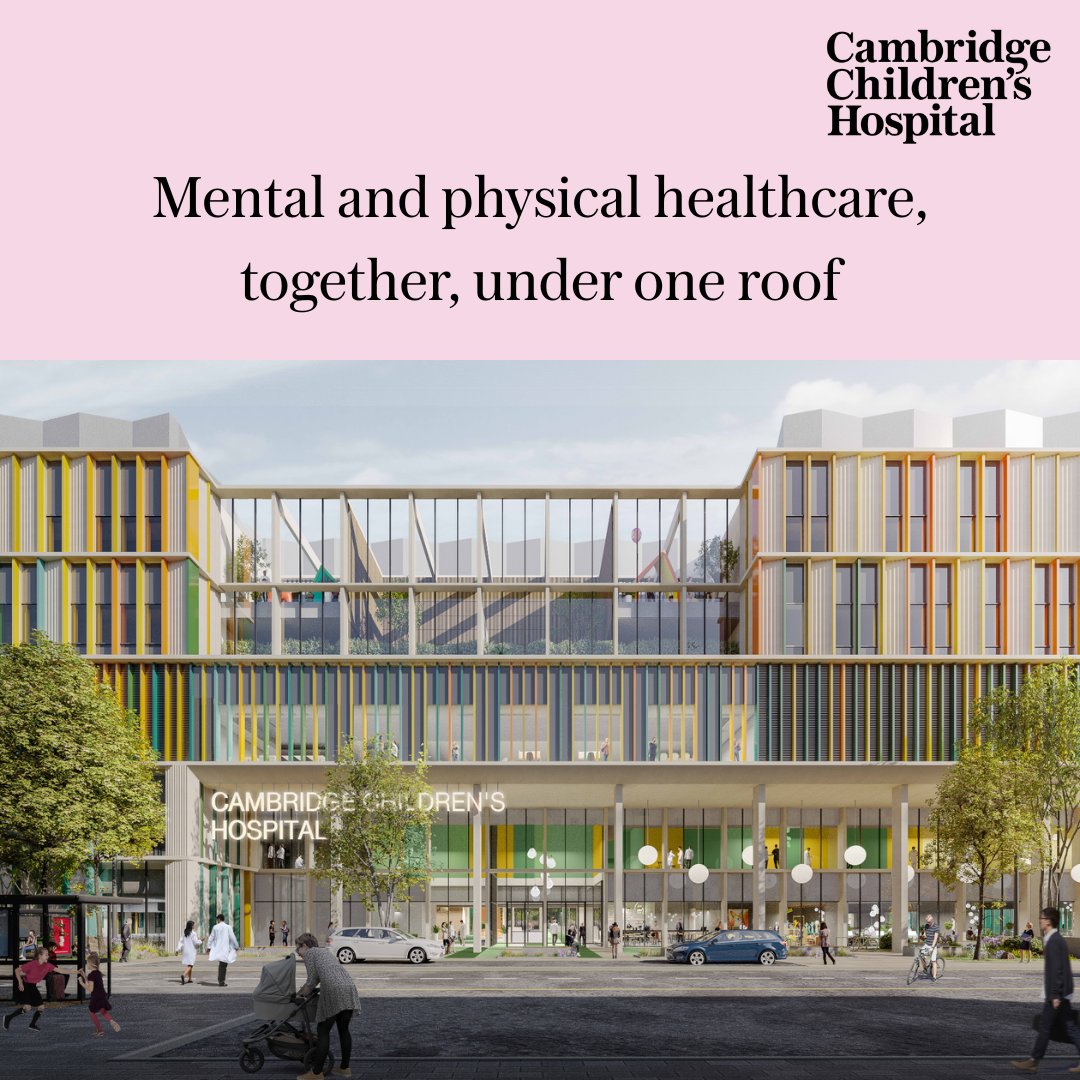 Cambridge Children's Hospital will be the first specialist children's hospital for the East of England. It will be unique in fully integrating the treatment of mental and physical healthcare under one roof, alongside research. Read about our vision &gt; orlo.uk/j2FIK