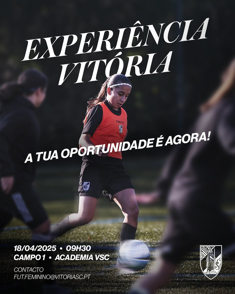 VitoriaSC1922's tweet photo. 🫵 A tua oportunidade é agora!

⚽ Junta-te às #Conquistadoras e vem mostrar a tua qualidade no treino aberto para atletas femininas

🗓 Sexta-feira, 18 de abril
🕤 09:30 horas
📍 Campo 1, Academia VSC

#EspíritoDeVitória • #FutebolFemininoVSC https://t.co/Vdqzspw8An