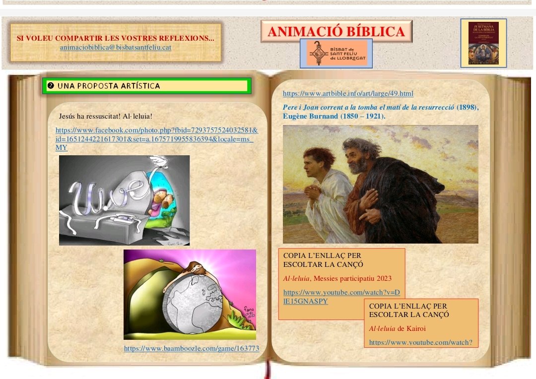 TeologiaEdite's tweet photo. https://t.co/YH7ej1w7JI Fitxes animació bíblica Pasqua 2025 https://t.co/ThTv29wkKH