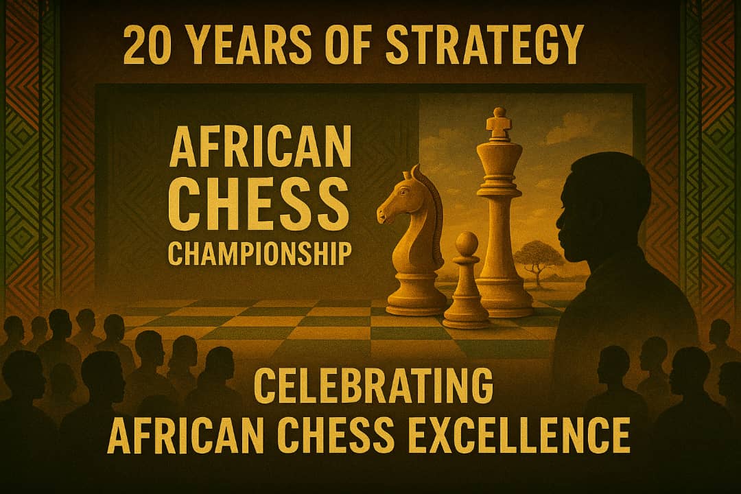 AfricanChessCon's tweet image. A legacy of strategy, A future of champions.
Enter a world where every move resonates with history. Commemorate 20 years of African chess excellence at the African Individual Chess Championship #AICC2025 #AfricanChess