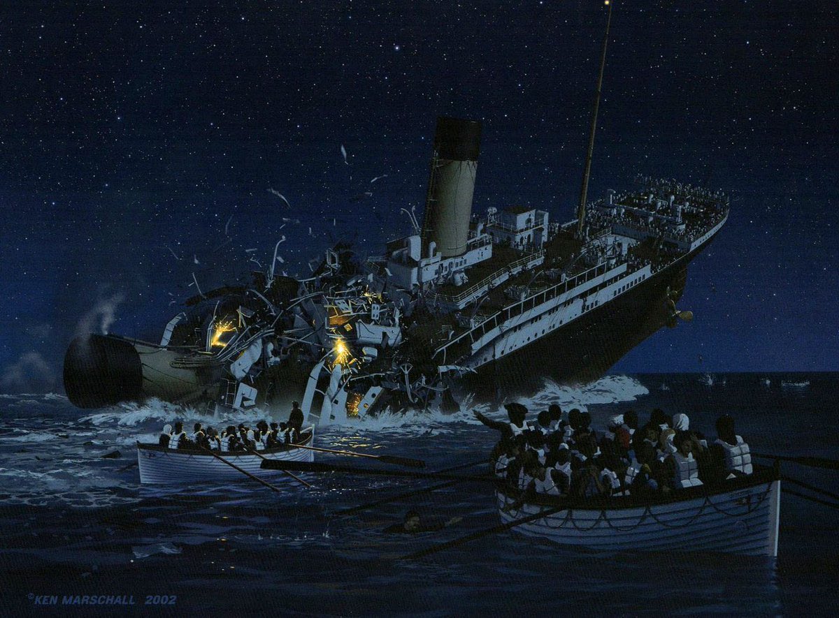 diletante36's tweet photo. 15 de abril de 1912, 2h18 da manhã: as luzes do Titanic se apagam e o navio parte ao meio antes de afundar completamente. https://t.co/ryUSfPVgzK