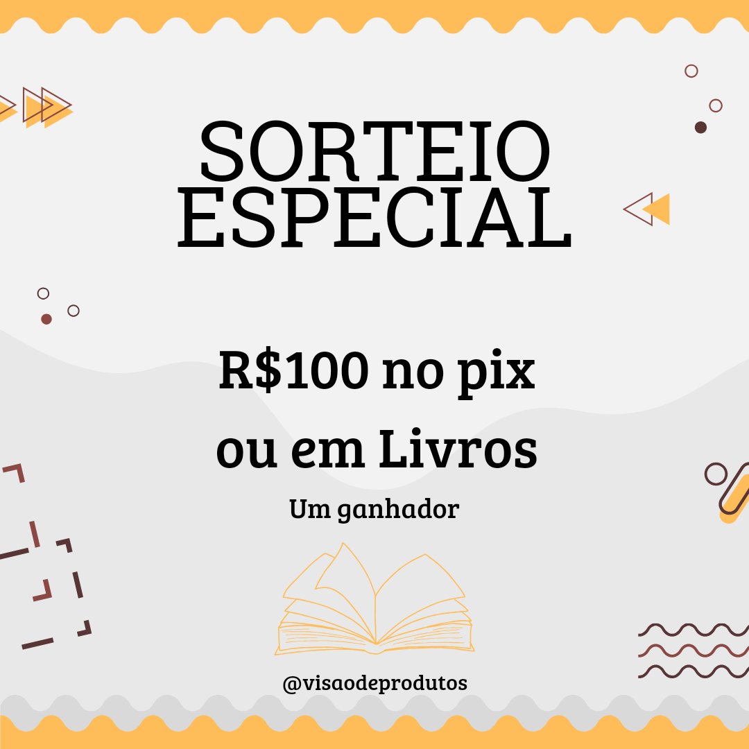 Achados da Internet (@visaodeprodutos) on Twitter photo ✨ SORTEIO ✨
Quer ganhar R$100,00 no pix ou em livros?
Para participar:
📍Seguir <a href="/visaodeprodutos/">Achados da Internet</a>
📍Dar RT nesse post e no post mencionado.
📍Comentar nesse post.
🗓️ Resultado dia 05/05 ✨ ✨ SORTEIO ✨
Quer ganhar R$100,00 no pix ou em livros?
Para participar:
📍Seguir <a href="/visaodeprodutos/">Achados da Internet</a>
📍Dar RT nesse post e no post mencionado.
📍Comentar nesse post.
🗓️ Resultado dia 05/05 ✨