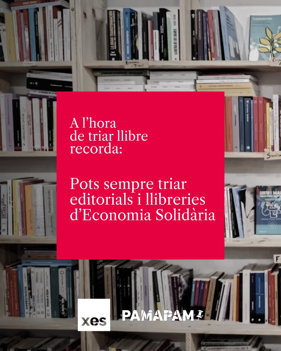 Xarxa d'Economia Solidària de Catalunya (@xes_cat) on Twitter photo 🐉Pel 23 d’abril, com tot l’any, també pots consumir cultura amb valors socials, ambientals i transformadors
Consulta el nostre recull i de <a href="/pamapamcat/">Pam a Pam 📌</a> de llibreries i editorials que es mouen amb criteris de l'ESS 👇
xes.cat/infoxes/2025/0… 🐉Pel 23 d’abril, com tot l’any, també pots consumir cultura amb valors socials, ambientals i transformadors
Consulta el nostre recull i de <a href="/pamapamcat/">Pam a Pam 📌</a> de llibreries i editorials que es mouen amb criteris de l'ESS 👇
xes.cat/infoxes/2025/0…
