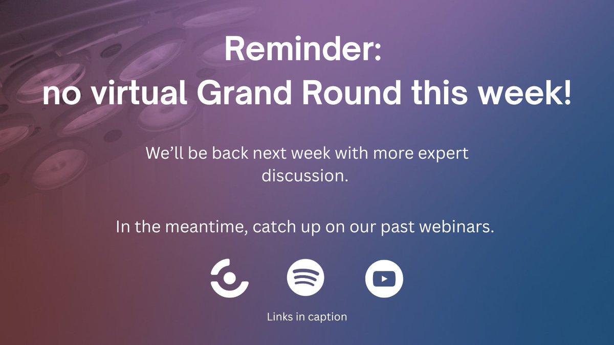 virtual Grand Rounds (@vgrandrounds) on Twitter photo 🚨 No Grand Rounds this Friday — but you can catch up on past webinars anytime:
🎧 Spotify: open.spotify.com/show/1mgh6ut8Q…
▶️ YouTube: youtube.com/@virtualGrandR…
🌐 Website: drericlim.com/brompton-grand…
🔔 Subscribe on Spotify to watch the Grand Rounds on the go: creators.spotify.com/pod/show/virtu… 🚨 No Grand Rounds this Friday — but you can catch up on past webinars anytime:
🎧 Spotify: open.spotify.com/show/1mgh6ut8Q…
▶️ YouTube: youtube.com/@virtualGrandR…
🌐 Website: drericlim.com/brompton-grand…
🔔 Subscribe on Spotify to watch the Grand Rounds on the go: creators.spotify.com/pod/show/virtu…