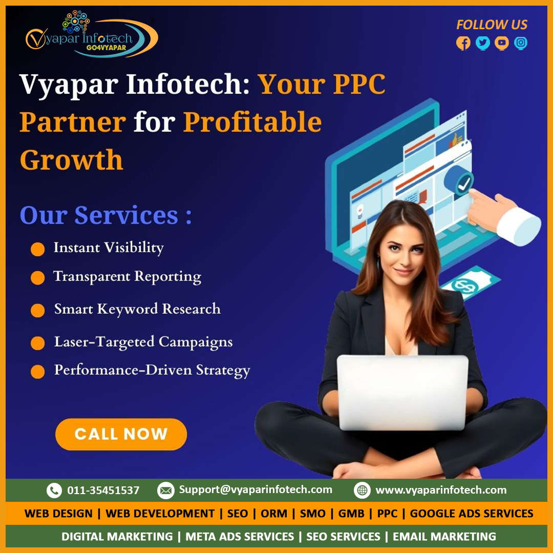 VyaparInfotech's tweet image. 💼 Ready to boost your business with high-converting PPC campaigns?
At Vyapar Infotech, we turn every click into a customer! 🚀
📈 Let’s make your business unmissable on Google!

📞 DM us to get started.

#PPCExperts #PayPerClickMarketing #DigitalGrowth #PPCStrategy #Performance