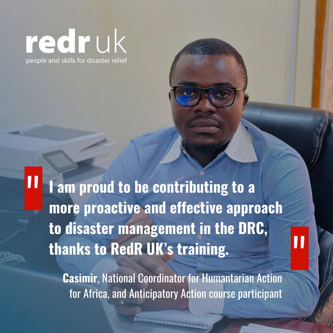 Due to climate change, countries like the #DRC are increasingly vulnerable to extreme weather. 🌍

People like Casimir are working to protect lives and infrastructure through disaster risk reduction and climate change adaptation.

Read Casimir’s story ➡️ redr.org.uk/news_story/cas…