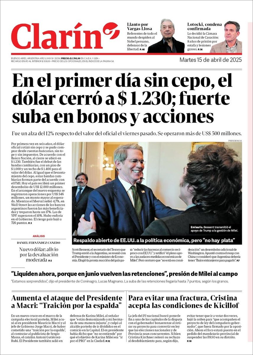 -Si el dólar sube 3% en un día es "devaluación"
-Si el dólar sube 17% en un día no.