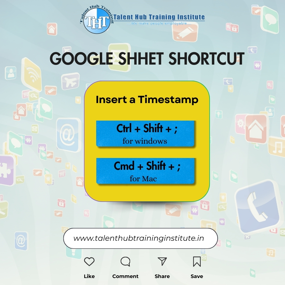 ThtiKolkata's tweet image. Add Current Date &amp;amp; Time Instantly in Google Sheets 🕒💼 #googlesheetstips #googlesheetsmagic #tipsandtricks #dailylearning #thti #talenthubtraininginstitute