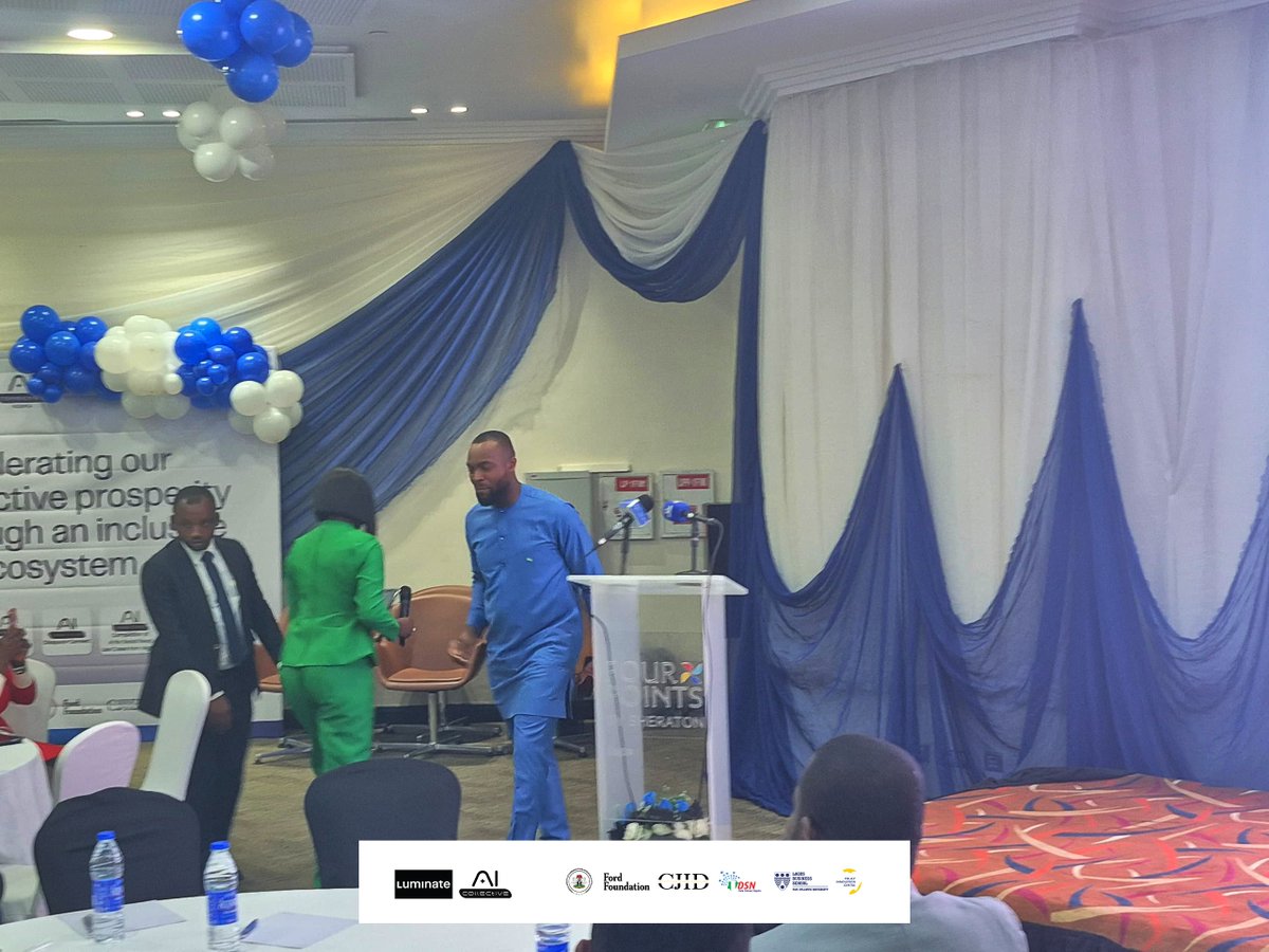 DSN - Data Science Nigeria (@dsn_ai_network) on Twitter photo #aicollectiveng Ecosystem Unveiling Event
Special address by the event's chief host, <a href="/bosuntijani/">Dr. 'Bosun Tijani</a> the Honourable Minister of <a href="/FMCIDENigeria/">Fed. Min. of Comms, Innovation & Digital Economy</a>.
#aicollectiveng #AIforNigeria #datasciencenigeria
<a href="/aicollectiveng/">Nigeria AI Collective</a> #aicollectiveng Ecosystem Unveiling Event
Special address by the event's chief host, <a href="/bosuntijani/">Dr. 'Bosun Tijani</a> the Honourable Minister of <a href="/FMCIDENigeria/">Fed. Min. of Comms, Innovation & Digital Economy</a>.
#aicollectiveng #AIforNigeria #datasciencenigeria
<a href="/aicollectiveng/">Nigeria AI Collective</a>