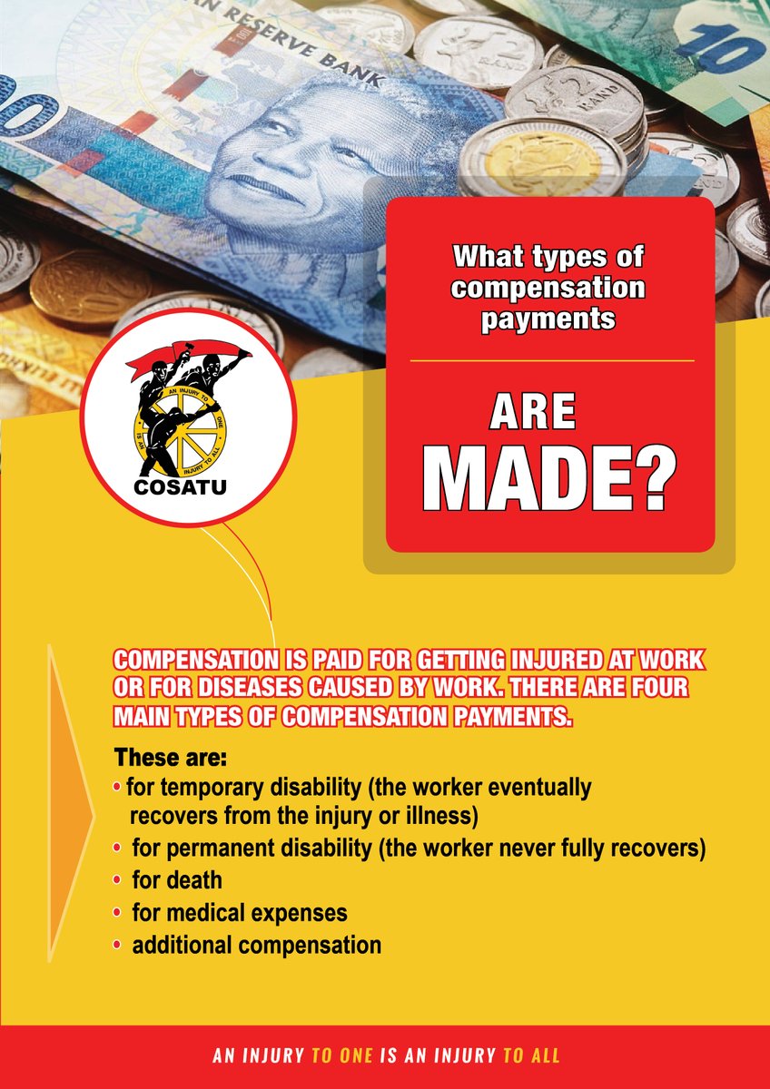 _cosatu's tweet photo. Dear Workers: Kindly consider appraising yourself about #COIDA legislation at the workplace for your safety #Back2Basics #ClassStruggle https://t.co/JUQhp2vcMF