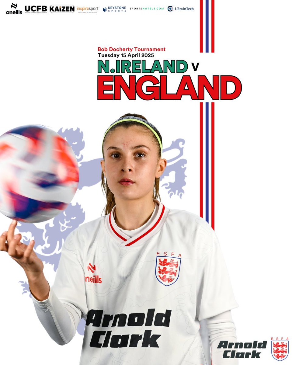 💥GAME DAY💥

Good luck to the England U15 Schoolgirls in their second game in  the SAFIB Bob Docherty Tournament against Northern Ireland ! ⚽🏆

📆 Tuesday 15th April
📍 Greenisland FC
⏰ 3:30 pm KO

Watch live 👇
loom.ly/YrDplmk

<a href="/ONeillsSportsUK/">O'Neills Sportswear UK</a>, <a href="/ArnoldClark/">Arnold Clark</a>, <a href="/ucfb/">University Campus of Football Business</a>,