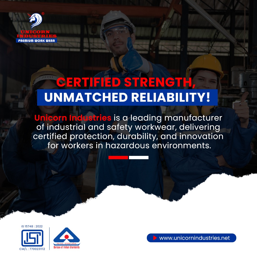 Trust Unicorn Industries – where certified safety meets rugged durability.
Engineered for those who work in the toughest environments.

unicornindustries.net

#unicornindustries #WorkHardStaySafe #IndustrialWorkwear #SafetyYouCanTrust #CertifiedProtection #BISCertified #safety