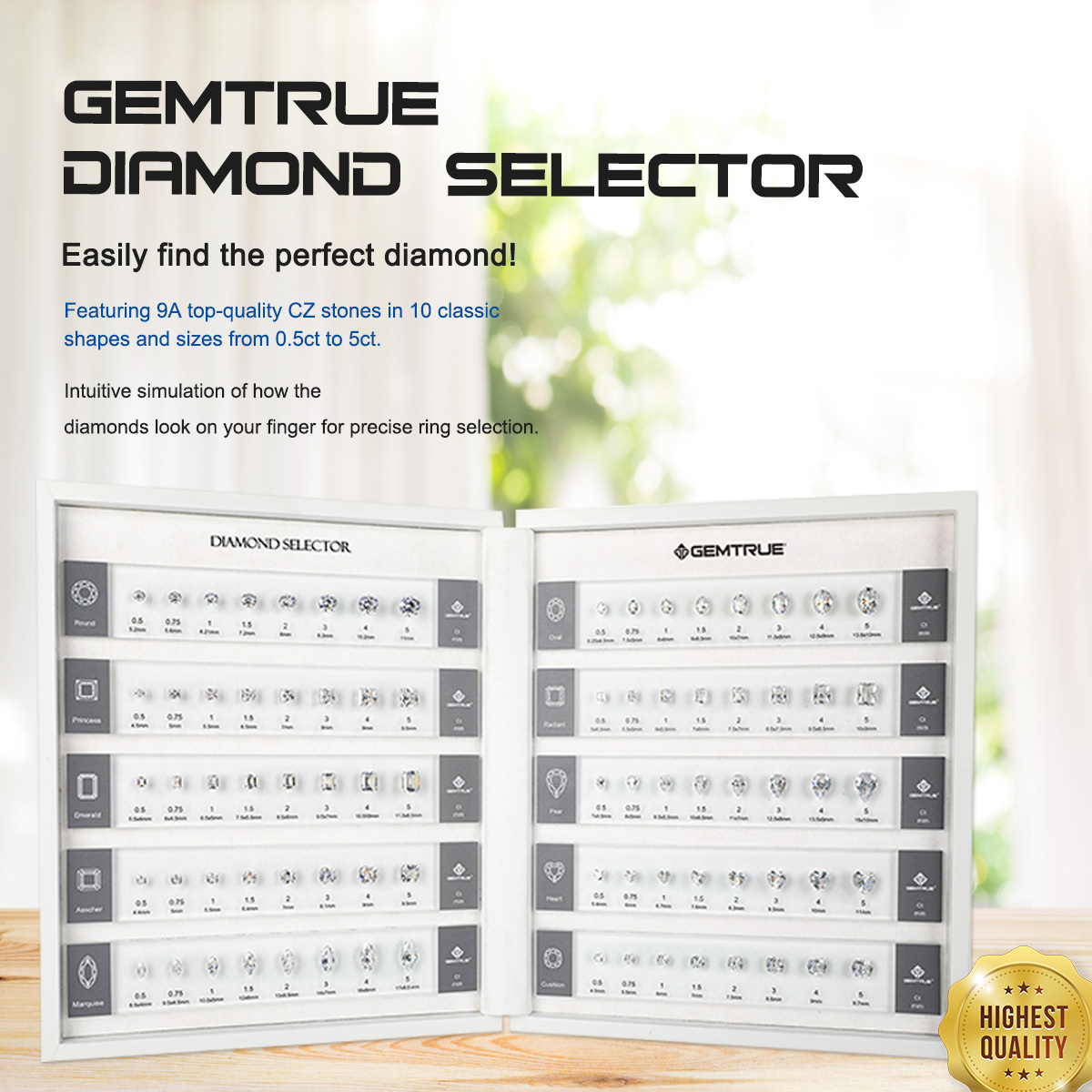 GemtrueUK's tweet image. 💎 Make Diamond Dreams Tangible 💎
✨ Help your clients see, feel, and fall in love with their perfect diamond — before they even buy!
📌 Model: DK110-1008-5mm
📌 10 iconic shapes × 8 carat sizes (0.5ct to 5ct)
📌 Premium 5mm acrylic strips + 9A CZ stones
#Diamondselector