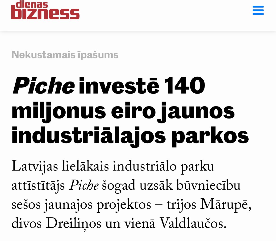 Ir arī labas ziņas!🤩

Pēdējās nedēļas laikā divi industriālo parku attīstītāji paziņoja par vērienīgo investīciju sākumu. 

💶Kopumā tiek plānots ieguldīt 290 miljonus eiro jeb 0,73% no Latvijas IKP pērn.

📍Ir tikai viena maza piebilde - Rīga šajos plānos nefigurē un attīstība
