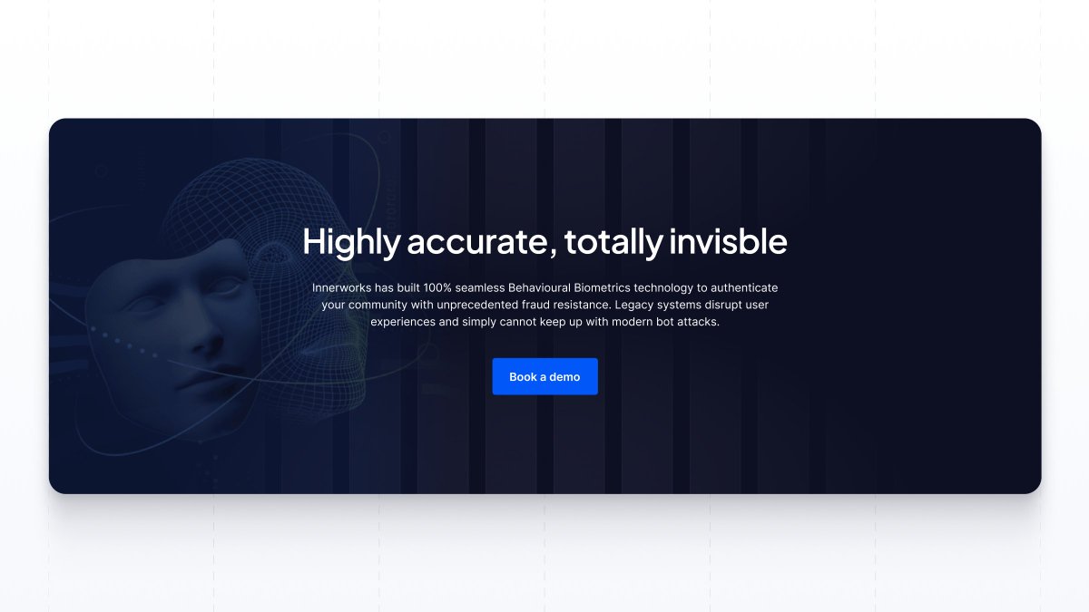 patryk_design's tweet image. Sharing a new section from our web design project for Innerworks - a pioneer in specialized threat intelligence, focused on the core pillars of authentication: device fingerprinting and proof of personhood.

Designing for a brand at the forefront of digital security means…