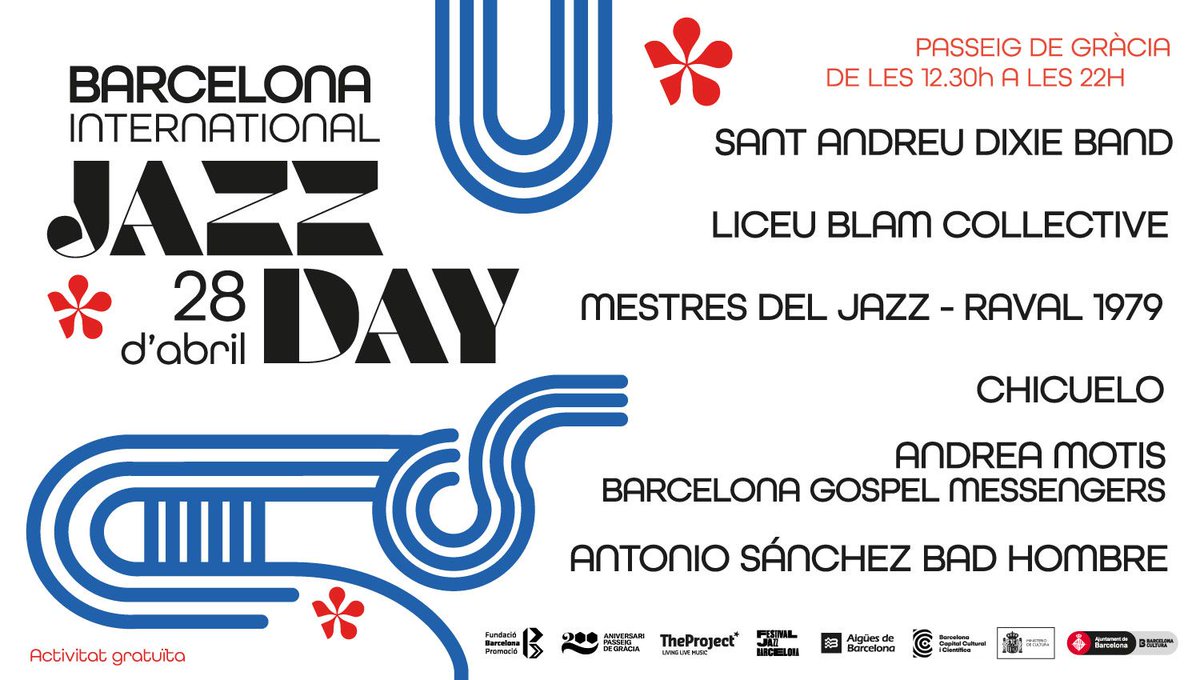 Dia Internacional del Jazz a Barcelona 2025.

+info a: buff.ly/KKdaKOM