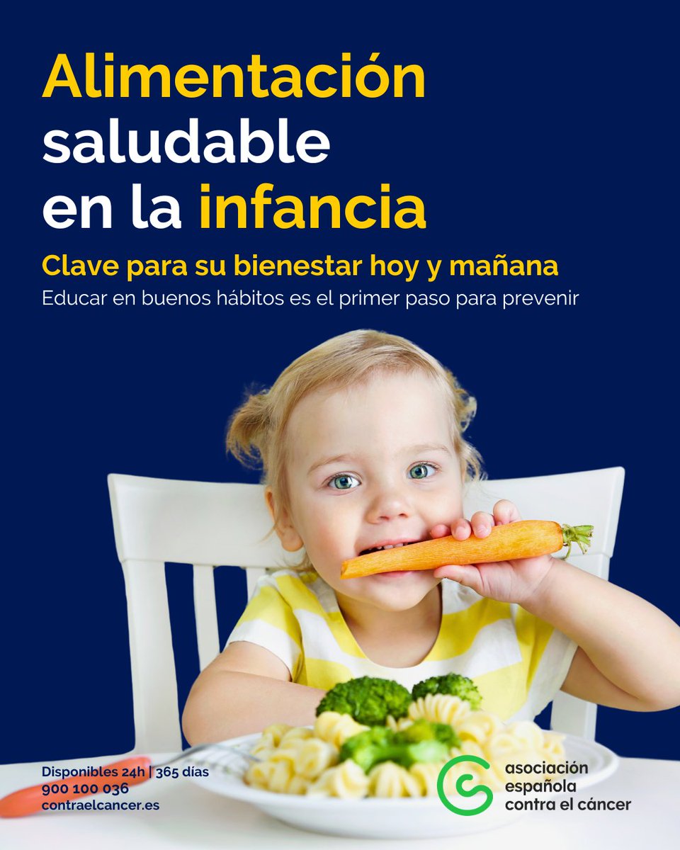 🧒👧 Hoy, #DíadelNiño ,queremos recordar la importancia de una alimentación saludable en su crecimiento y bienestar.
Unos buenos hábitos alimentarios favorecen su desarrollo físico e intelectual y pueden reducir el riesgo de enfermedades en la edad adulta.
contraelcancer.es/.../alimentaci…