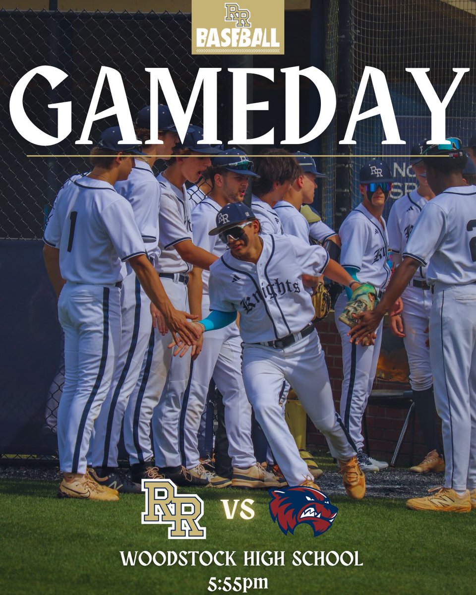 RRHS_Baseball's tweet photo. ⚔️Final region series of the year kicks off this week as the Knights head to Woodstock!

First pitch at 5:55pm! 

#GoKnights https://t.co/SR2LCjoKUZ