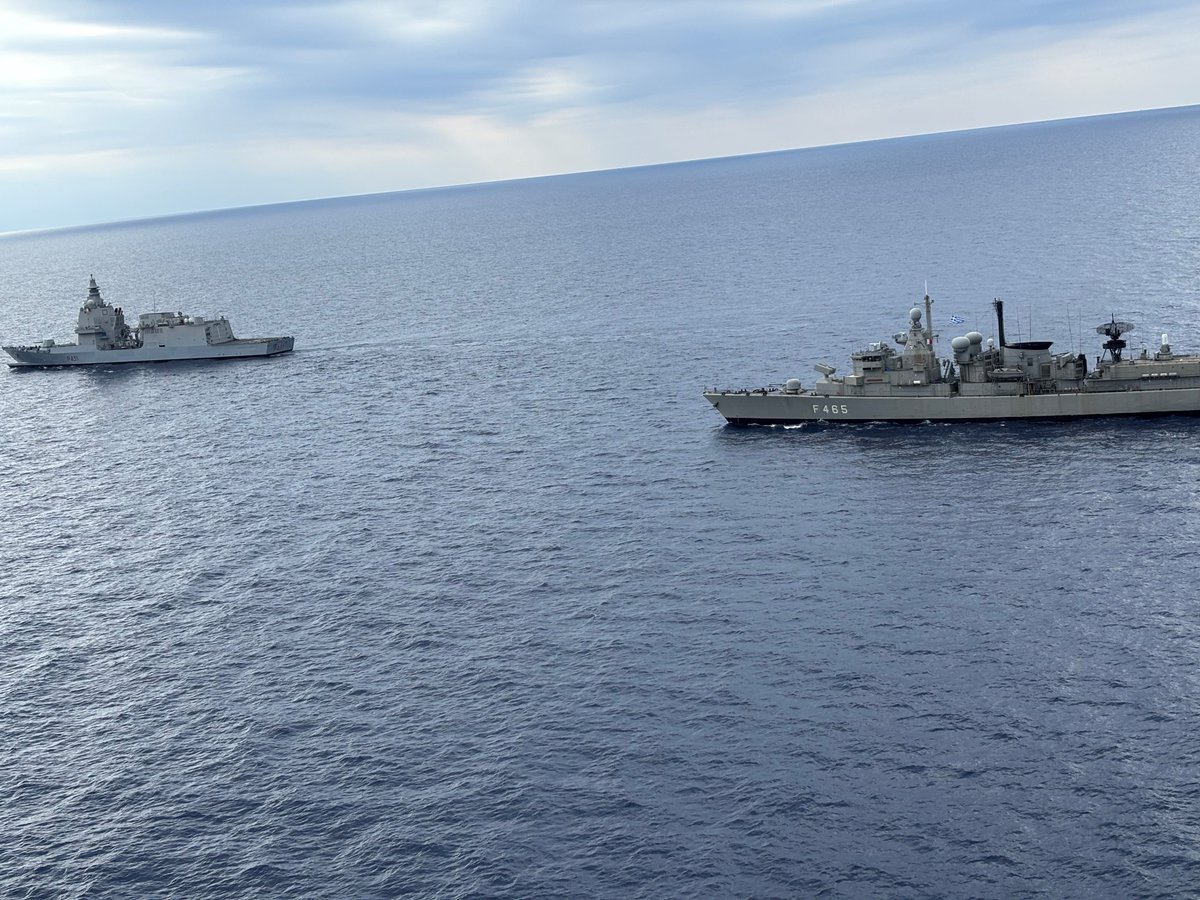 Operation EUNAVFOR MED IRINI (@eunavfor_med) on Twitter photo On April 10 the "Force Integration PHASE" training exercise brought together the Italian 🇮🇹vessel #Morosini and the Hellenic 🇬🇷vessel #THEMISTOKLES, that just joined the 🇪🇺Operation #IRINI.
👉l1nq.com/J4ZPf
<a href="/eu_eeas/">European External Action Service - EEAS 🇪🇺</a> <a href="/EU_Commission/">European Commission</a> <a href="/ItalianNavy/">Marina Militare</a> <a href="/HellenicNavyGR/">HellenicNavyGR</a> On April 10 the "Force Integration PHASE" training exercise brought together the Italian 🇮🇹vessel #Morosini and the Hellenic 🇬🇷vessel #THEMISTOKLES, that just joined the 🇪🇺Operation #IRINI.
👉l1nq.com/J4ZPf
<a href="/eu_eeas/">European External Action Service - EEAS 🇪🇺</a> <a href="/EU_Commission/">European Commission</a> <a href="/ItalianNavy/">Marina Militare</a> <a href="/HellenicNavyGR/">HellenicNavyGR</a>
