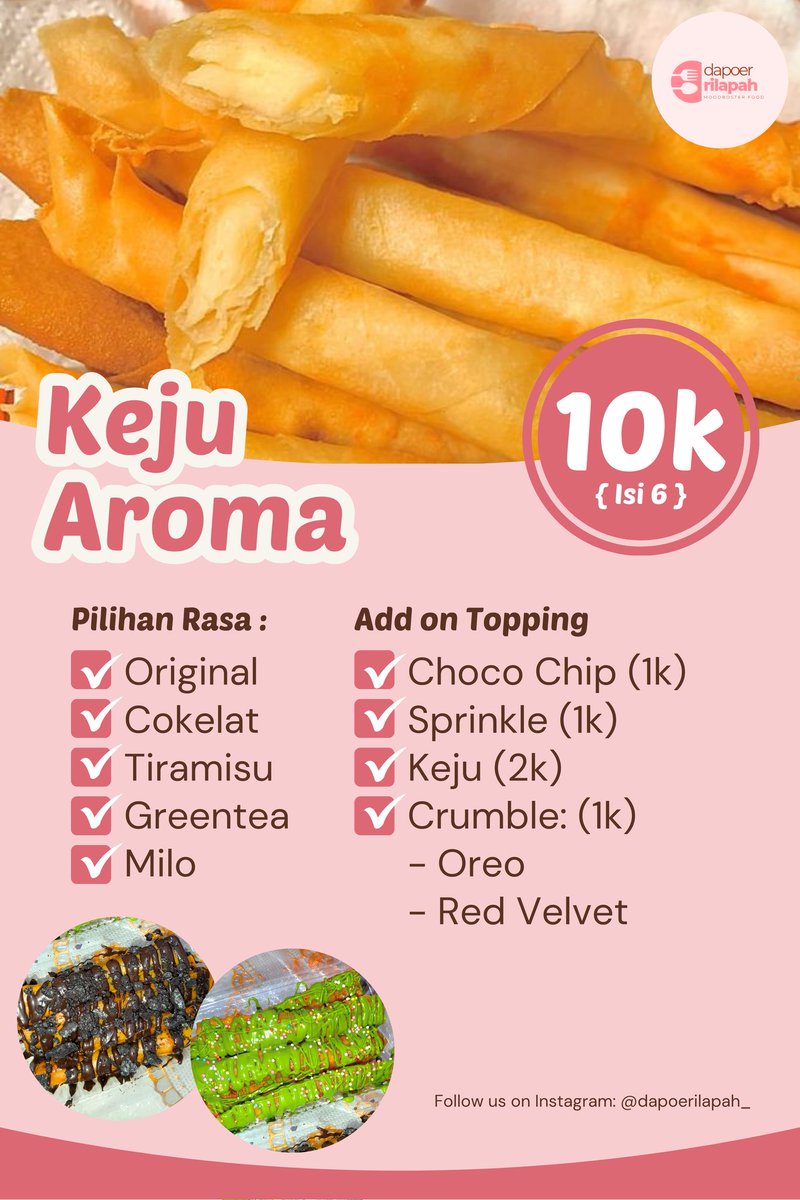 jiminielaaa's tweet photo. Haloooo, buat warga Surabaya, yuks order keju aroma diakuu. Harga 10ribu aja udah dapet 6 bisa pilih rasa dan mix rasa juga bolehhhhhhh, ayokk buruan diorder....
#zonauang #jualan https://t.co/9myaDxOJP8