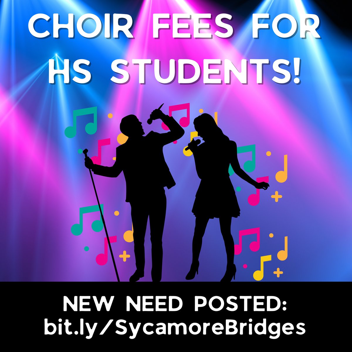 Today's opportunity for kindness... Visit bit.ly/SycamoreBridges to learn how you can support 30 students with their choral fees.