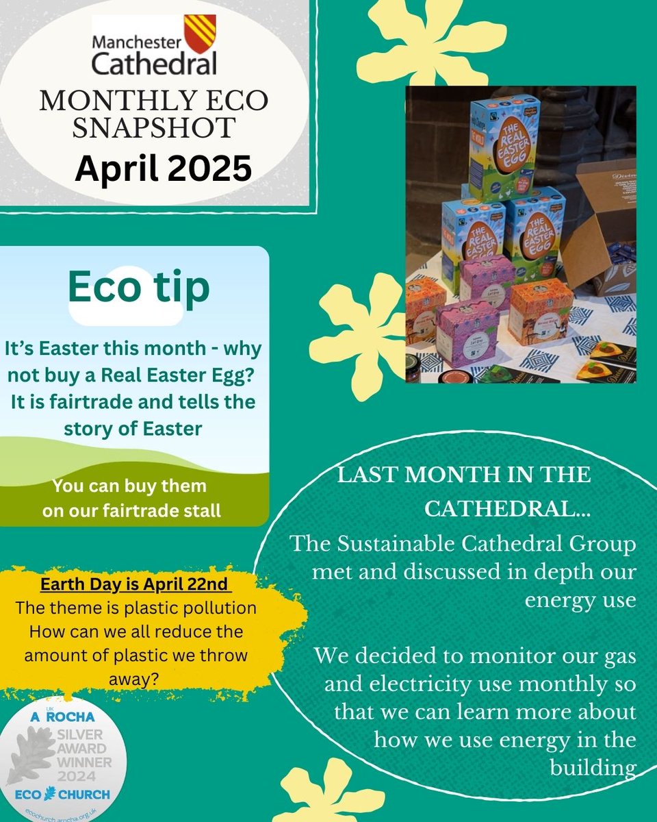Manchester Cathedral (@mancathedral) on Twitter photo As part of our commitment to being an <a href="/ARochaUK/">A Rocha UK</a> Silver Award Eco Church, each month we'll be sharing a snapshot of updates about our eco work and suggestions for how you can become greener. Let's start the ball rolling with April's eco snapshot... As part of our commitment to being an <a href="/ARochaUK/">A Rocha UK</a> Silver Award Eco Church, each month we'll be sharing a snapshot of updates about our eco work and suggestions for how you can become greener. Let's start the ball rolling with April's eco snapshot...