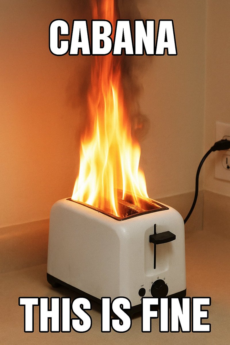 mariafreitasPhD's tweet photo. 7/ Anyway, my toast is on fire again.
Gotta go.
Limit order just hit.
I am once again emotionally invested in a spreadsheet. 
@CabanaExchange, I blame you.
#CabanaThread https://t.co/G8z2cXDuPs