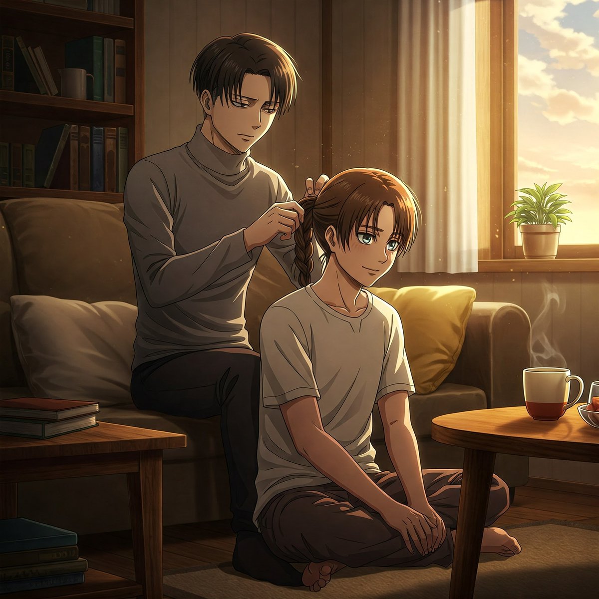 #Ereri #Riren #AIart #leviackerman #erenyeager ❤️💚