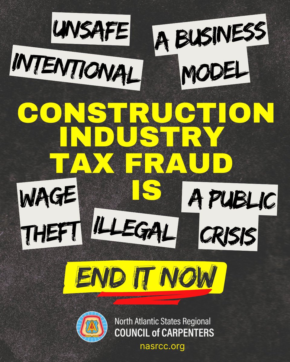 Filed your taxes? Now think about this: Construction industry tax fraud robs taxpayers of $10 BILLION every year.

That’s money that should be building schools, fixing roads, funding first responders, and supporting our veterans.

#TaxDay <a href="/StopTaxFraud/">Construction Industry Tax Fraud</a>