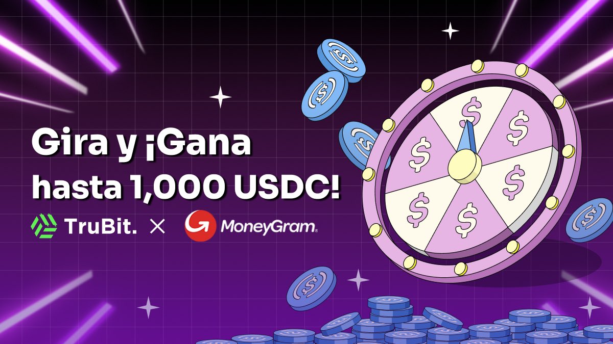 TruBit_Arg's tweet image. 🎯 ¡Arrancó #SpinToWin con TruBit y @MoneyGram!

¿Querés ganar hasta 1.000 USDC?
Sumá chances de girar la ruleta completando estas acciones:

1️⃣ Hacés un envío o retiro de $20 USDC o más
2️⃣ Acumulás $1.000 USDC en 30 días
3️⃣ Invitás a tus amig@s a usar TruBit

Cada acción = más…