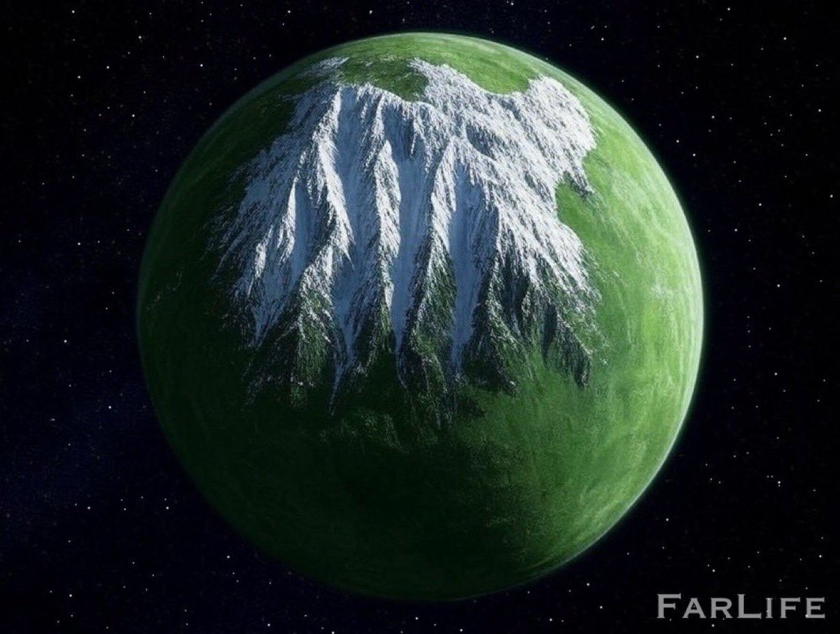 FarLife1's tweet image. Imagine an exoplanet with a mountain range so immense that it extends into space:

Do you think such a planet exists in the Universe?