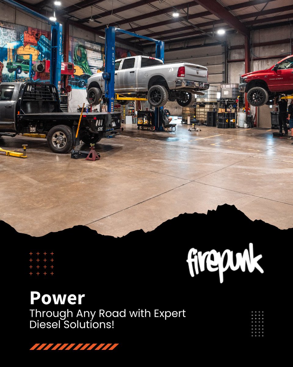 firepunkllc's tweet image. Enhance your truck&apos;s reliability with our expert diesel solutions. 🛠️ Equip your vehicle with reinforced suspension and high-performance brakes for ultimate safety. Drive confidently! Explore our services at service.firepunk.com 

#ReliableRides #DieselSolutions