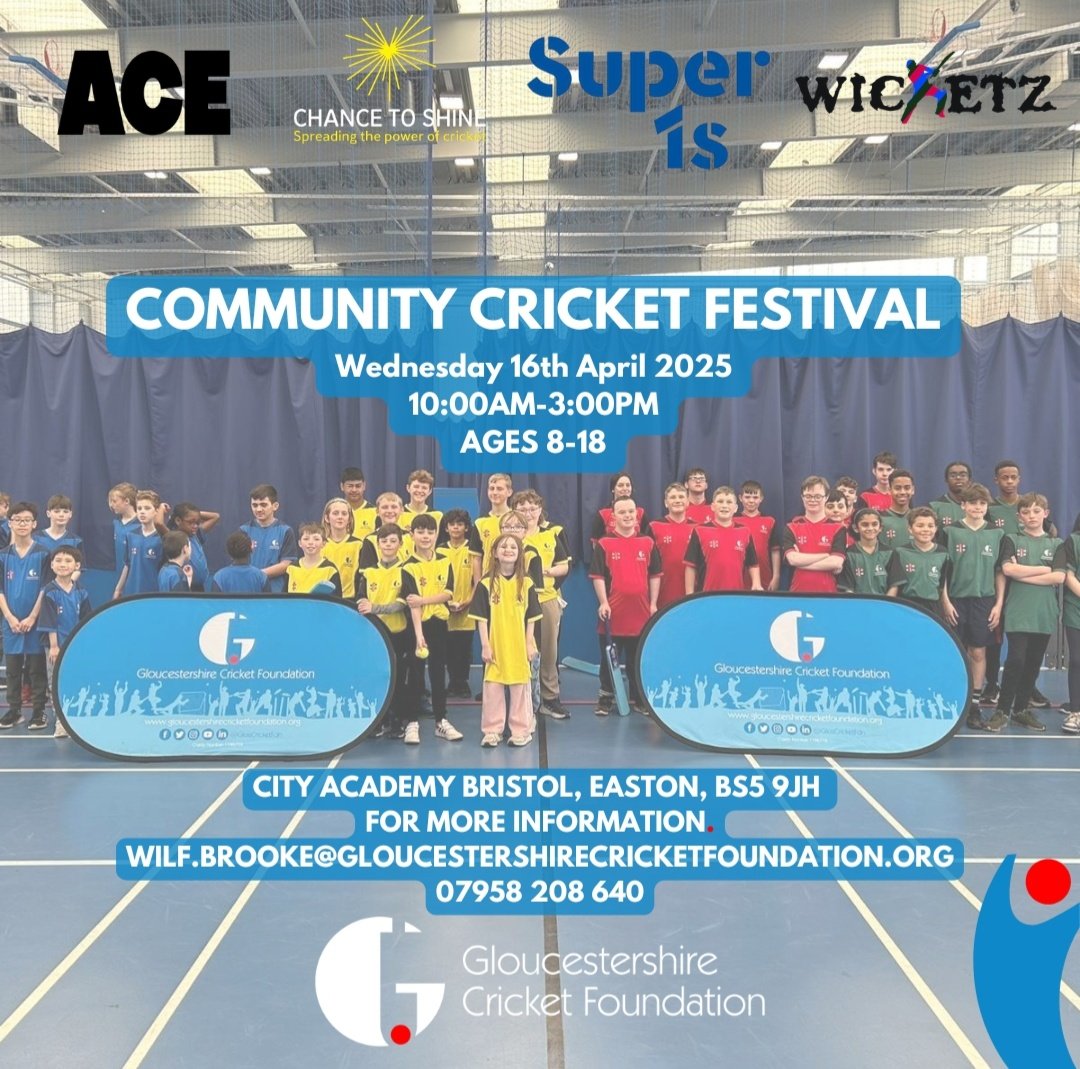 Gloucestershire Cricket Foundation (@gloscricketfdn) on Twitter photo Our annual Easter community competition 2025 is back! ππ
We can't wait to welcome members from our <a href="/AceProgramme/">The ACE Programme Charity</a> <a href="/LordsTaverners/">Lord's Taverners</a> & <a href="/Chance2Shine/">Chance to Shine</a> community programs for an action packed day on their Easter break! See you soon! πππ Our annual Easter community competition 2025 is back! ππ
We can't wait to welcome members from our <a href="/AceProgramme/">The ACE Programme Charity</a> <a href="/LordsTaverners/">Lord's Taverners</a> & <a href="/Chance2Shine/">Chance to Shine</a> community programs for an action packed day on their Easter break! See you soon! πππ