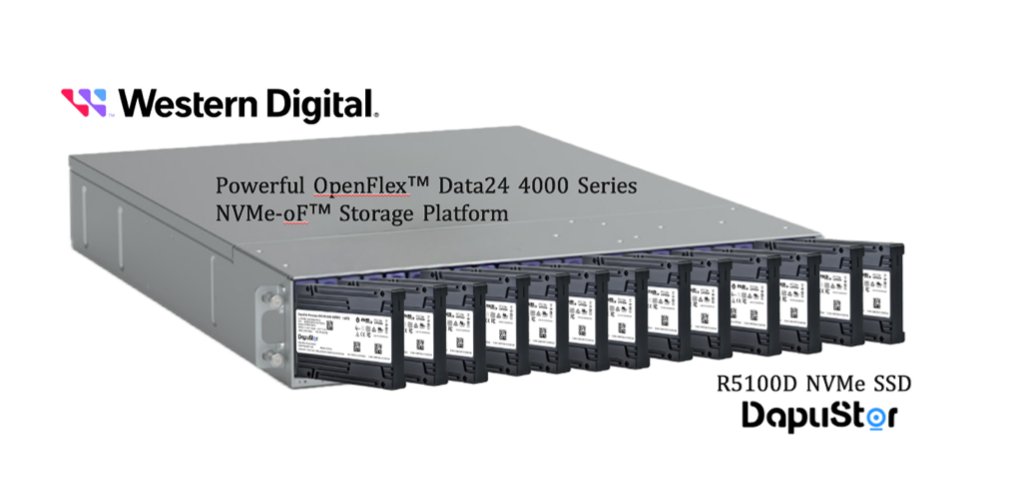 DapuStor's tweet image. A huge thank you to the @westerndigital
team for joining forces with us on-site — it was a pleasure showcasing our synergy in storage solutions together.  

👉#WesternDigital&apos;s #OpenFlex Data24 NVMe-oF Storage Platform &amp;amp; @DapuStor&apos;s R5100D NVMe SSD

--For HPC and AI applications.