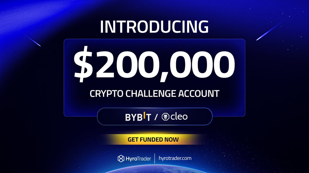 We're launching $200K Challenge Accounts for skilled, consistent traders. Choose your path: 1-Step or 2-Step evaluation. Now available on Bybit &amp; CLEO. Level up your trading game.