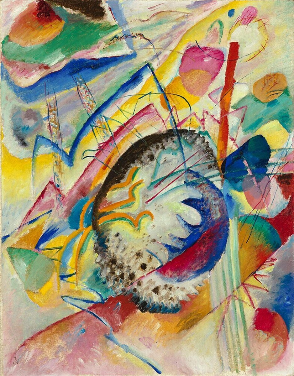 Kandinsky’s work changed radically between 1910 and 1914. He moved from narrative scenes to a completely free and abstract visual language. This ‘large study’ is a highpoint in this development.

🏛 <a href="/boijmans/">Museum Boijmans Van Beuningen</a> 
Grosse Studie, Wassily Kandinsky 1914