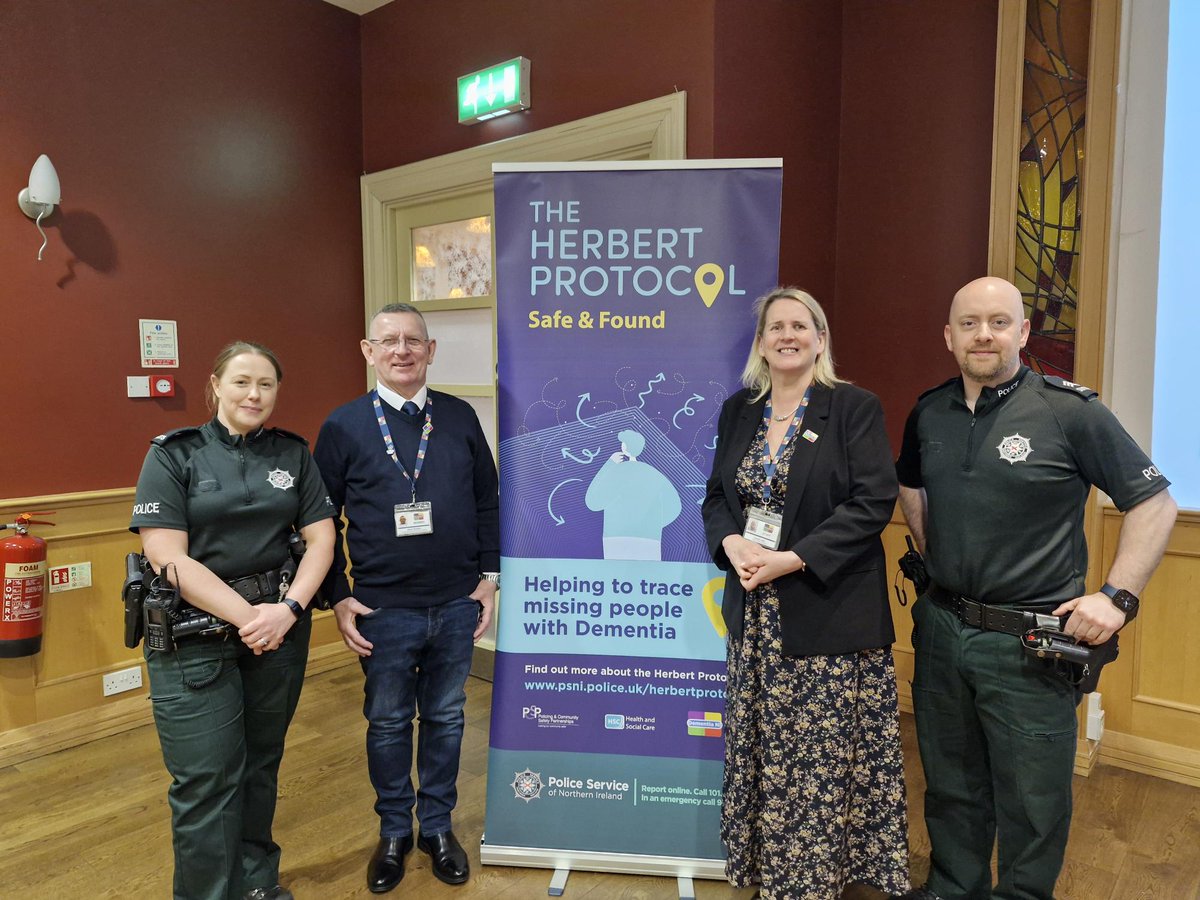 Dementia NI (@dementia_ni) on Twitter photo #HerbertProtocol#RaisingAwareness
Alongside <a href="/PoliceServiceNI/">Police Service NI</a>, we hosted an event at Armagh City Hotel to promote the Herbert Protocol—supporting those living with dementia.
Help police act fast if someone goes missing. Fill in the form:
👉 psni.police.uk/herbertprotocol
Please share! #HerbertProtocol#RaisingAwareness
Alongside <a href="/PoliceServiceNI/">Police Service NI</a>, we hosted an event at Armagh City Hotel to promote the Herbert Protocol—supporting those living with dementia.
Help police act fast if someone goes missing. Fill in the form:
👉 psni.police.uk/herbertprotocol
Please share!