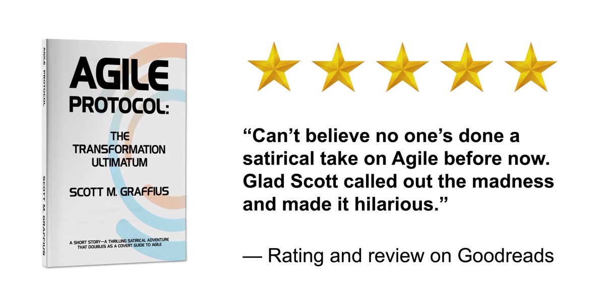 Here’s one of the first reviews of my new book:

“Can’t believe no one’s done a satirical take on Agile before now. Glad Scott called out the madness and made it hilarious.”

Get “Agile Protocol” on Amazon: amzn.to/4ilgrlE

#AgileProtocol #Agile #Scrum #Book #NewBook