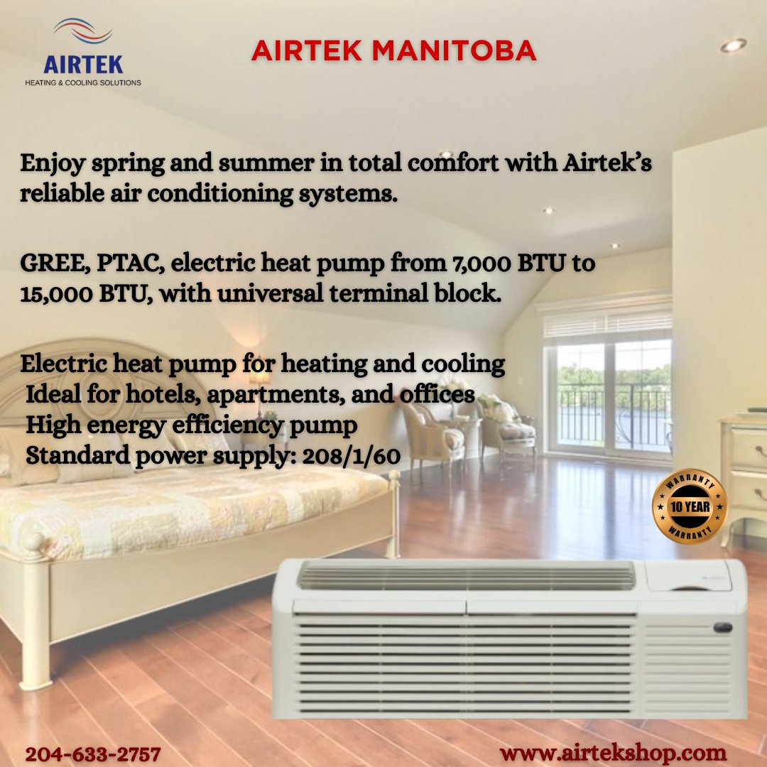 AirtekManitoba's tweet image. Perfect for residential, commercial, and hospitality spaces.

✅ Year-Round Comfort.
✅ Energy Efficient.

👉 Shop Now | 📞 1-204-633-2757 | 🌐 airtekshop.com

#AirtekManitoba #PTACsolutions #SpringComfort #HVACCanada #EnergySmartLiving #HomeUpgrades #AirtekComfort