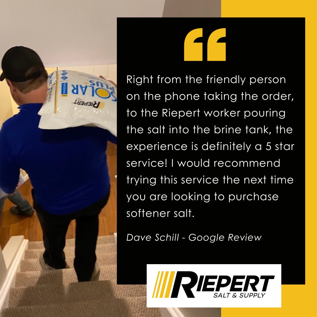 Thank you Dave for leaving us a 5 Star Google Review! Leave us a Google Review for your chance to win 5 bags of salt delivered to your water softener! #kwlocal #saveyourback #waterlooregion #kitchenerwaterloo #watersoftenersalt #giveaway #googlereview #googlereviews