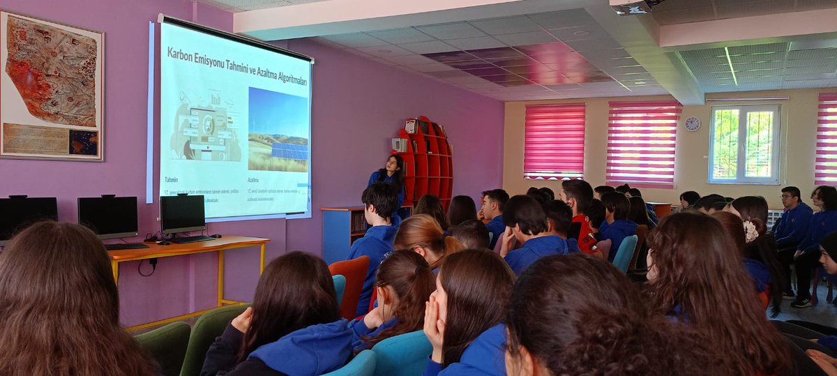 14.04.2025 Pazartesi günü okulumuz Z-kütüphanesinde “Yapay Zeka ve Ekolojik Denge “ sunumu gerçekleştirilmiştir. Programda  emeği geçen öğrencilerimiz Semih Alp Oral , Cahit Göktürk Şenkal,  Gerçek Özcan, Zeynep Su Çakmakçı ve Sude Naz Ateş ‘e teşekkür ediyoruz. <a href="/ERTOPISMAIL/">İsmail Ertop</a>