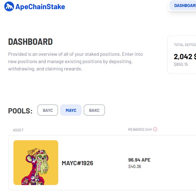 Staked on ApeChain.